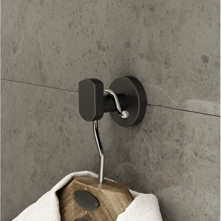Matte Black Metal Wall-Mounted Robe Hook