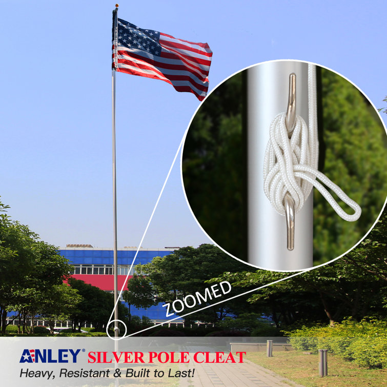 Silver Zinc Alloy Flagpole Cleat Hook Set with Screws