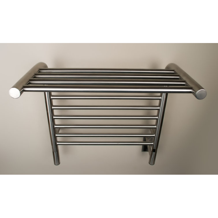 Polished Nickel Wall Mounted Stainless Steel Shelf Towel Warmer