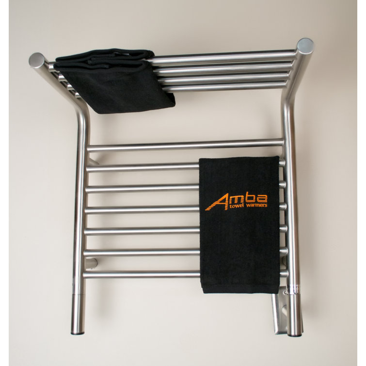 Polished Nickel Wall Mounted Stainless Steel Shelf Towel Warmer