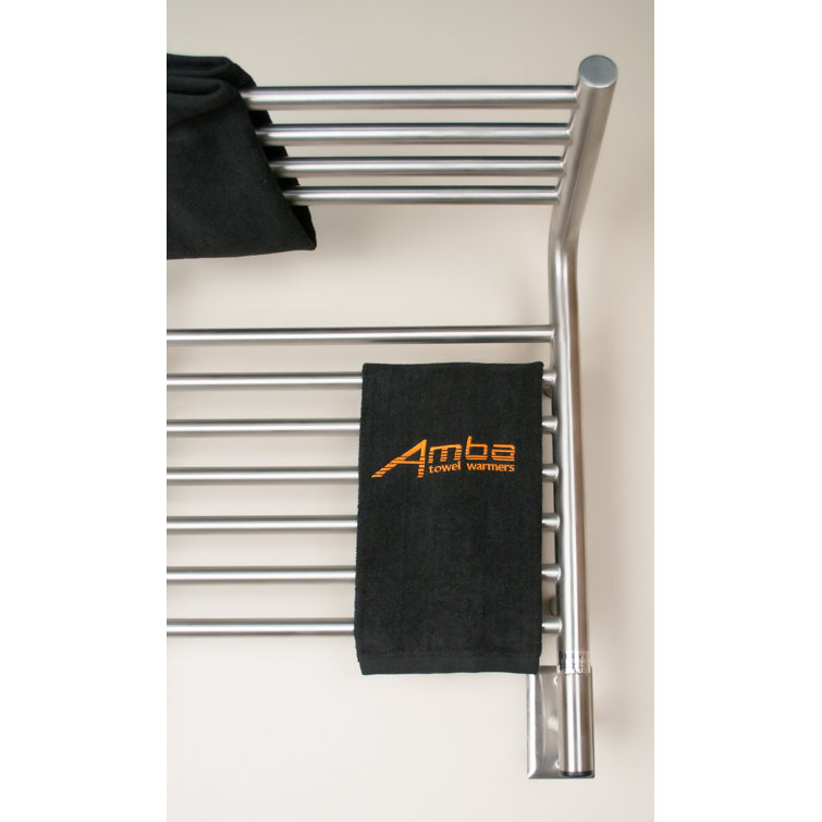 Polished Nickel Wall Mounted Stainless Steel Shelf Towel Warmer