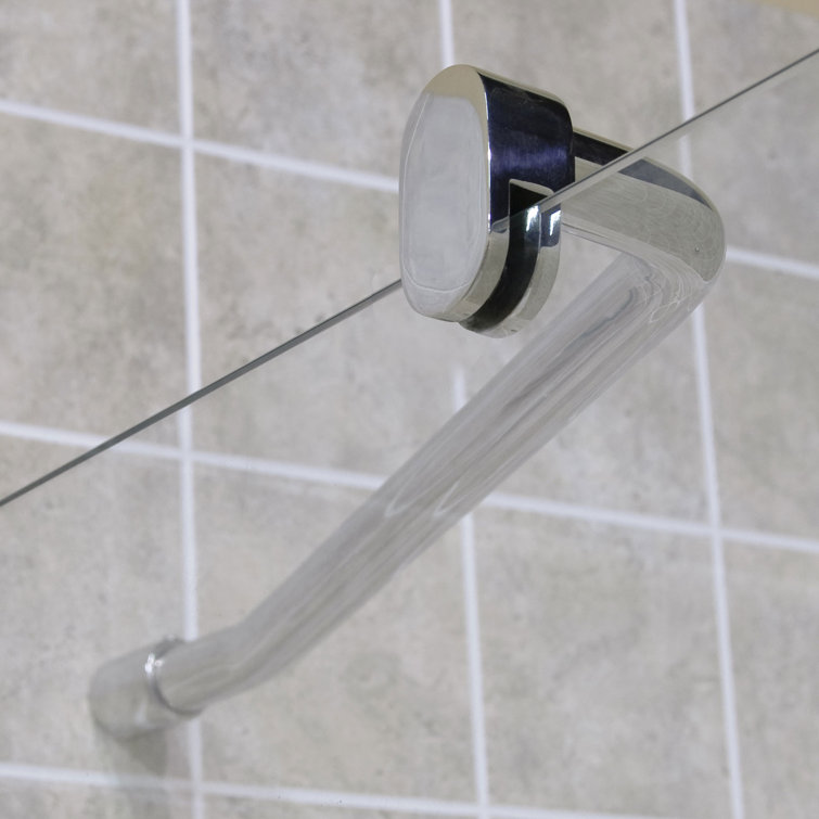 Aqua 48" Clear Glass Frameless Hinged Tub Door with Brushed Nickel Hardware