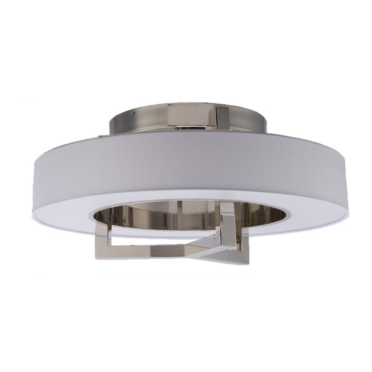 Madison 28" Brushed Nickel LED Semi-Flush Drum Ceiling Light