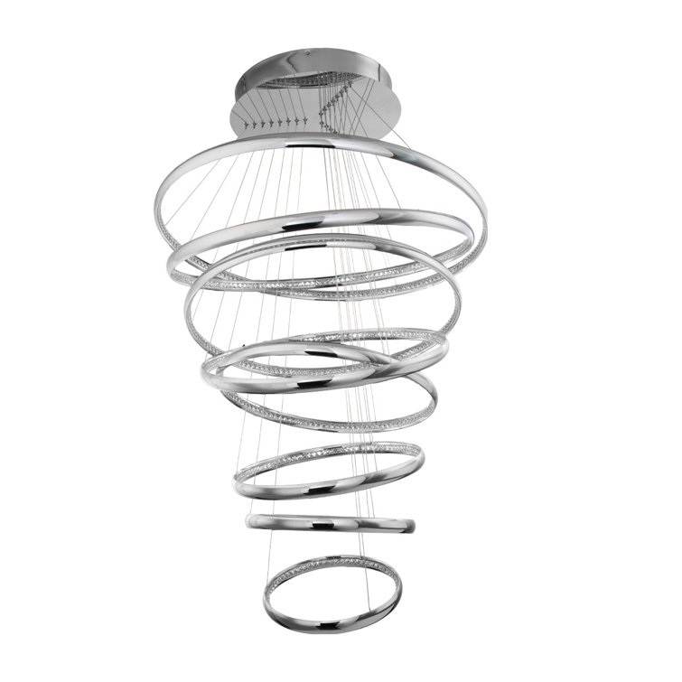 Chrome 6-Light LED Tiered Chandelier