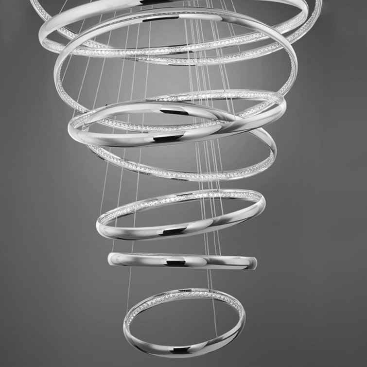 Chrome 6-Light LED Tiered Chandelier