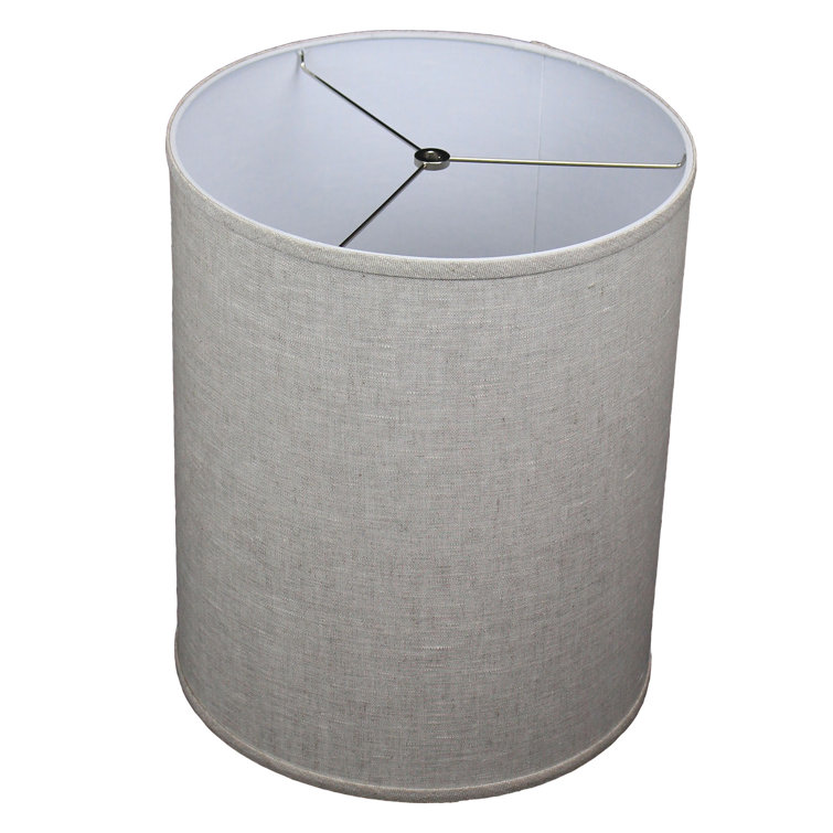 Oatmeal Linen Drum Lamp Shade with Nickel Washer Attachment