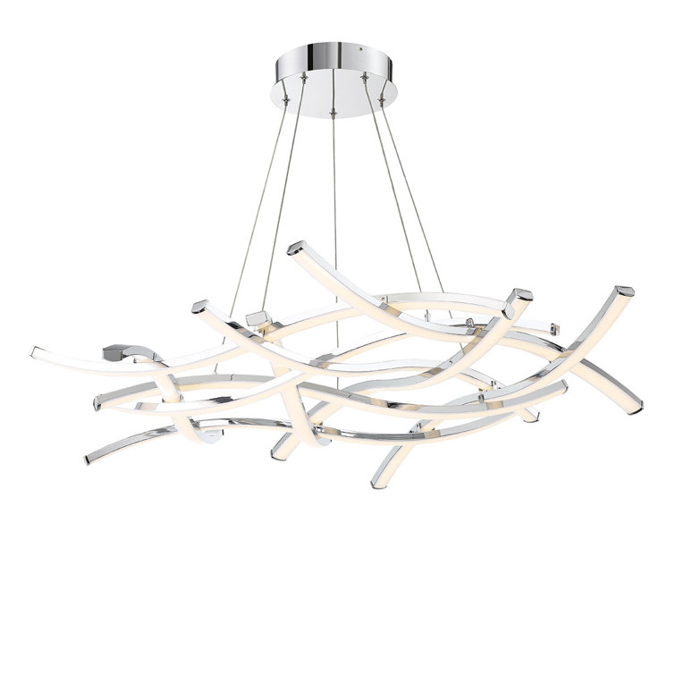 Divergence 9-Light Chrome LED Geometric Chandelier