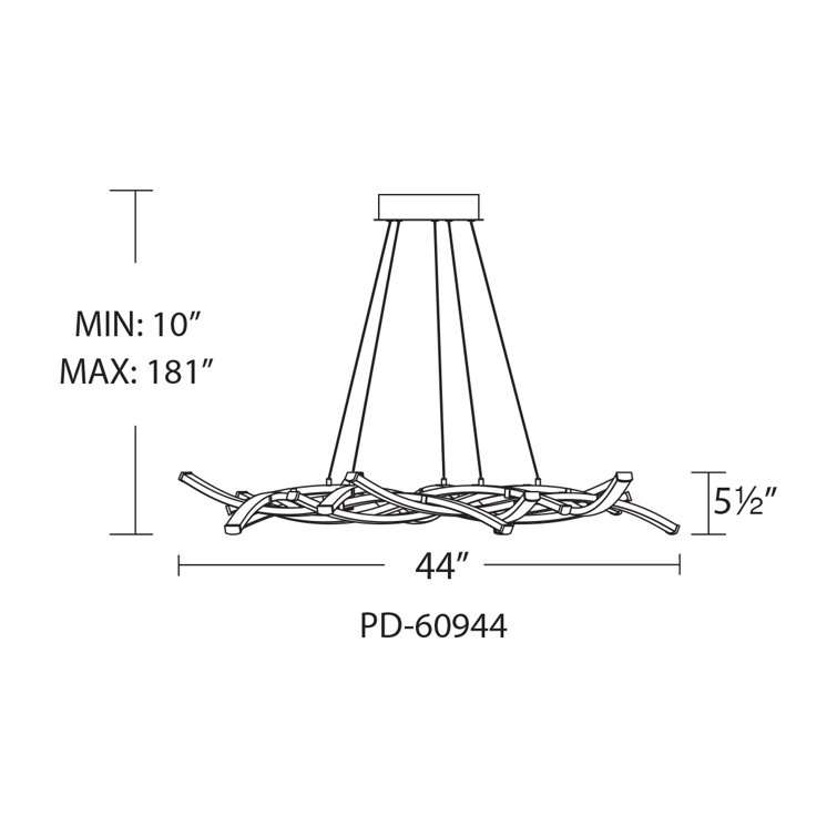 Divergence 9-Light Chrome LED Geometric Chandelier