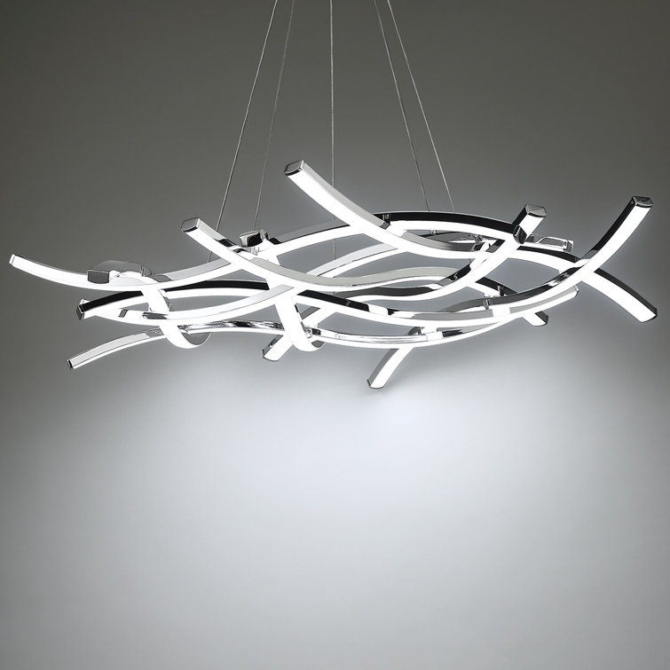 Divergence 9-Light Chrome LED Geometric Chandelier