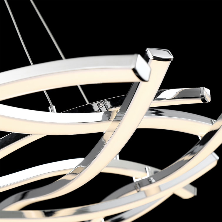 Divergence 9-Light Chrome LED Geometric Chandelier