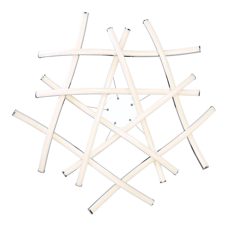 Divergence Chrome 9-Light LED Geometric Chandelier with Adjustable Height