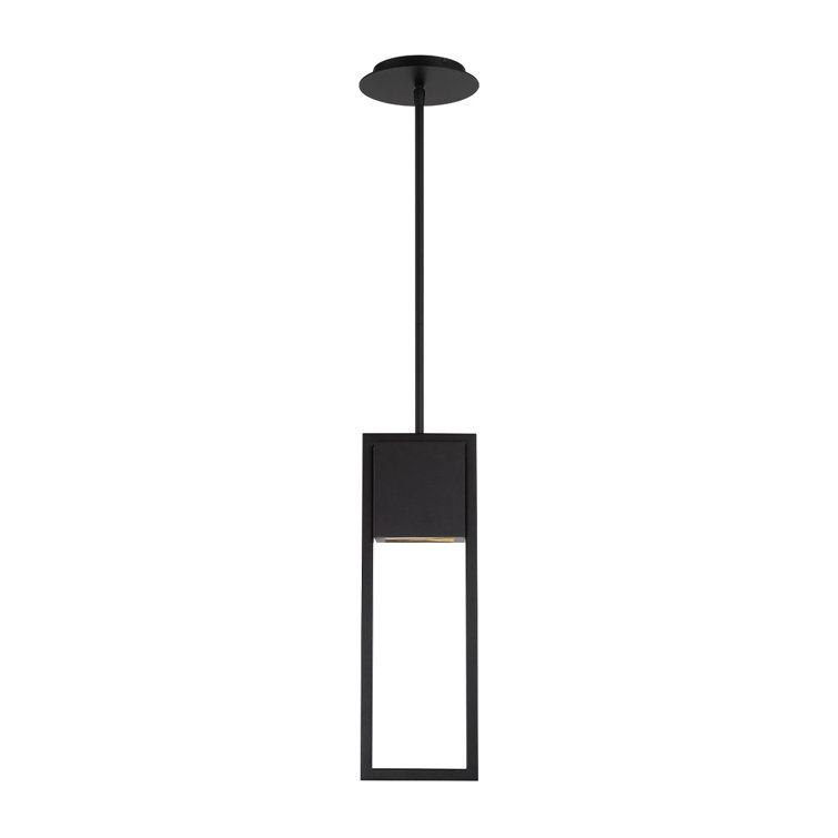 Black LED Indoor/Outdoor Pendant Light with Glass