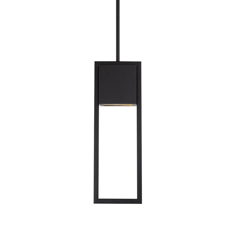 Black LED Indoor/Outdoor Pendant Light with Glass