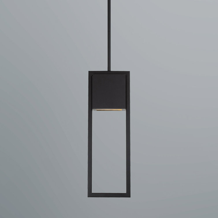 Black LED Indoor/Outdoor Pendant Light with Glass