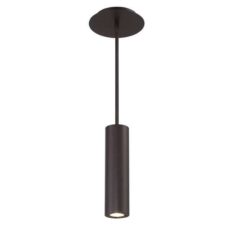 Bronze LED Indoor/Outdoor Pendant Light with Glass Shade