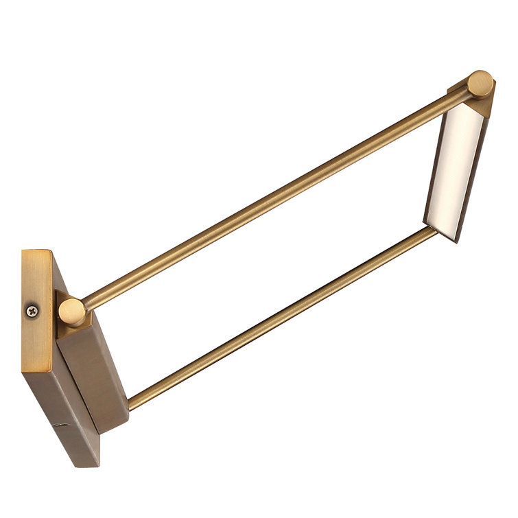 Hudson Aged Brass Dimmable LED Wall Light with Adjustable Angle