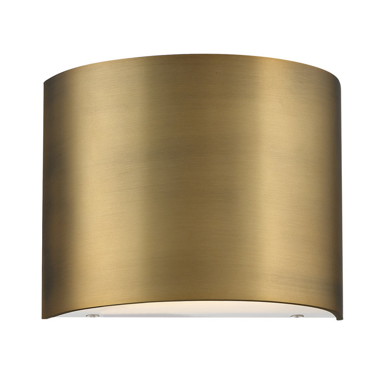 Aged Brass 7" LED Outdoor Wall Sconce