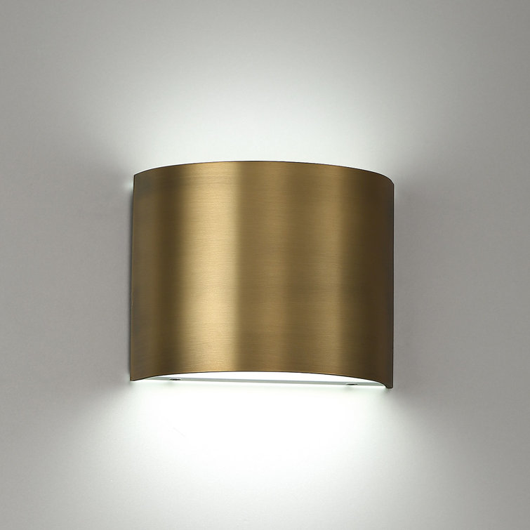 Aged Brass 7" LED Outdoor Wall Sconce
