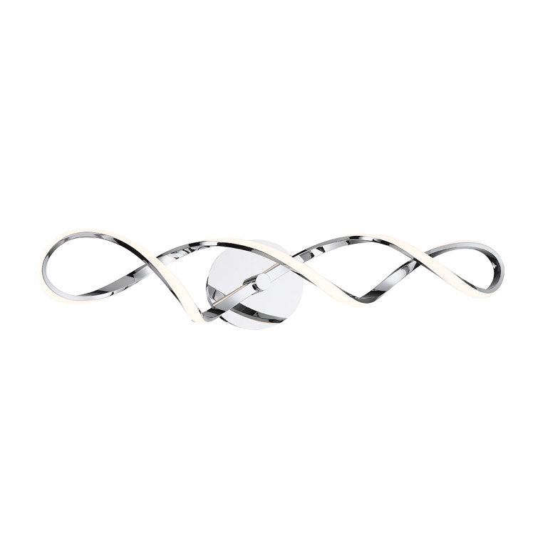 Sleek Chrome Interlace 38" LED Vanity Wall Light with Dimming Feature