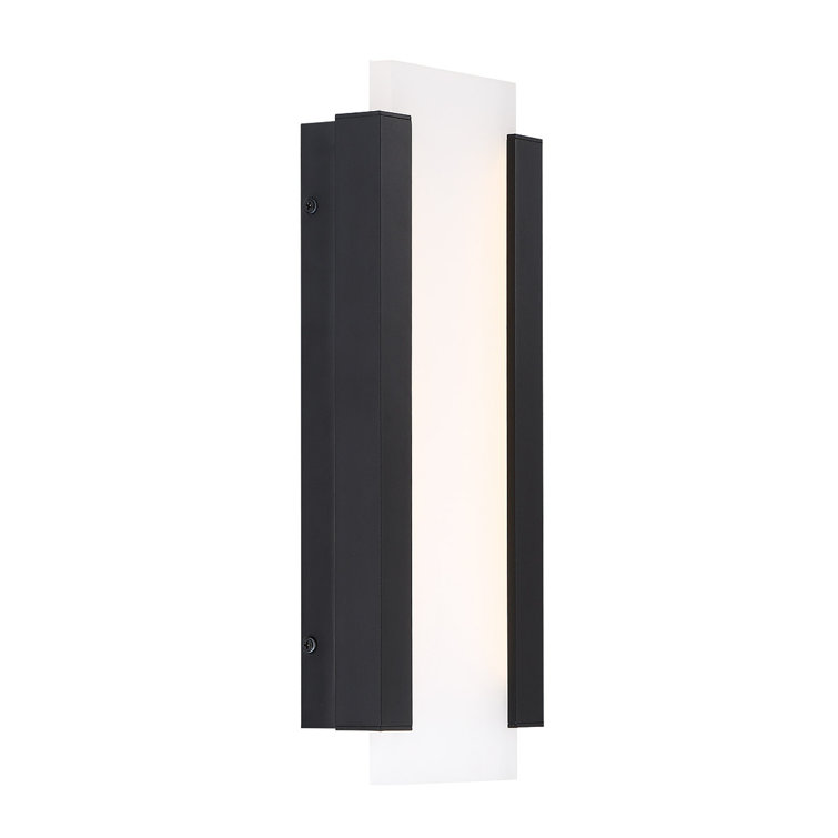 Fiction Black LED Wall Light with Etched Acrylic Panel