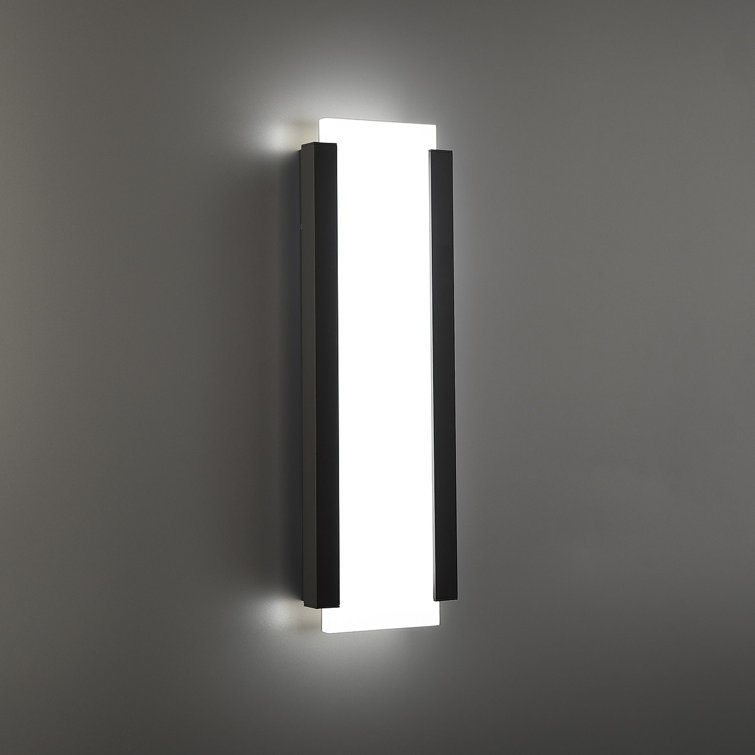 Fiction Black LED Wall Light with Etched Acrylic Panel