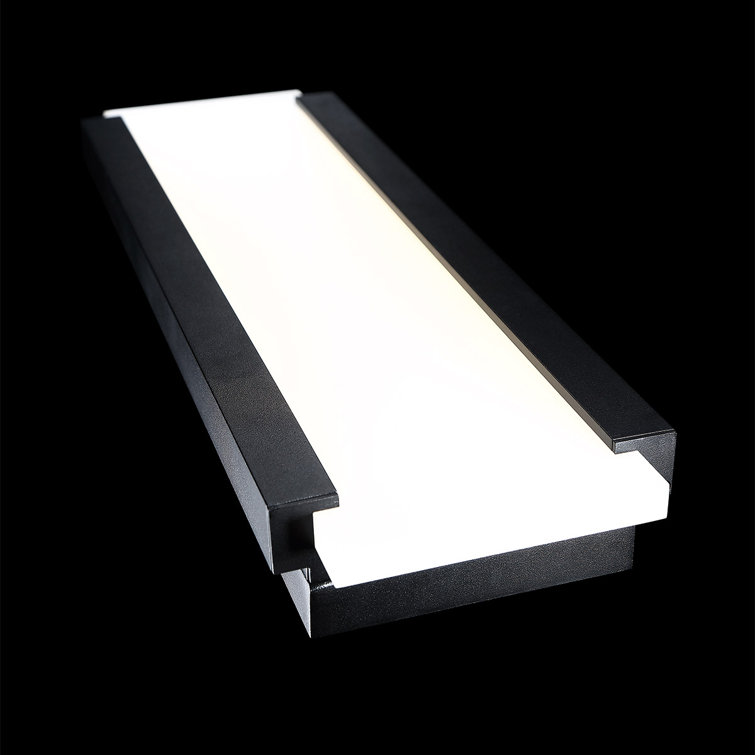 Fiction Black LED Wall Light with Etched Acrylic Panel
