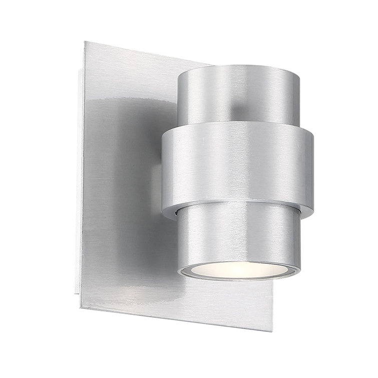 Sleek Brushed Aluminum LED Sconce with Dimmable Light