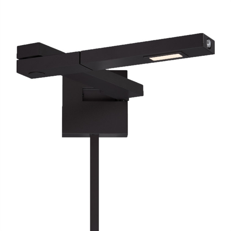 Black LED Outdoor Swing Arm Wall Light with Dimmable Feature