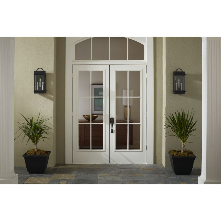 Santee Black and Bronze 15.25" Steel Outdoor Wall Lantern