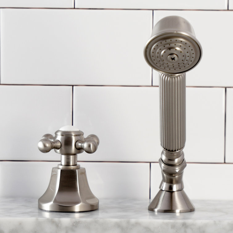 Brushed Nickel Deck Mount Hand Shower with Diverter