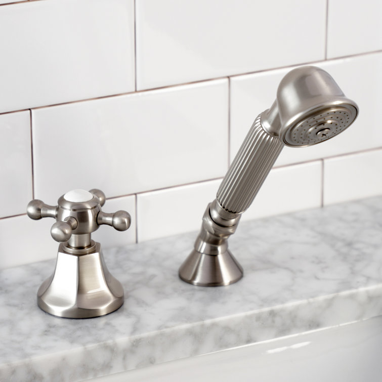 Brushed Nickel Deck Mount Hand Shower with Diverter