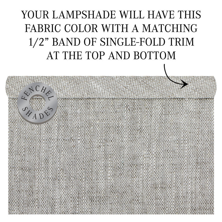 Oatmeal Linen Drum Lamp Shade with Nickel Washer Attachment