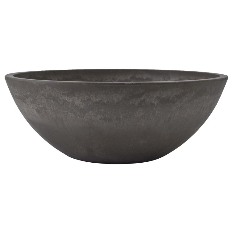 Arcadia 10" Dark Charcoal Recycled Garden Bowl Planter