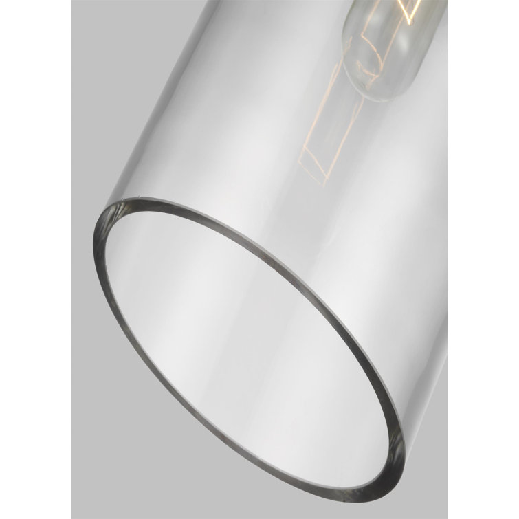 Garrett Polished Nickel Glass Cylinder Pendant Light