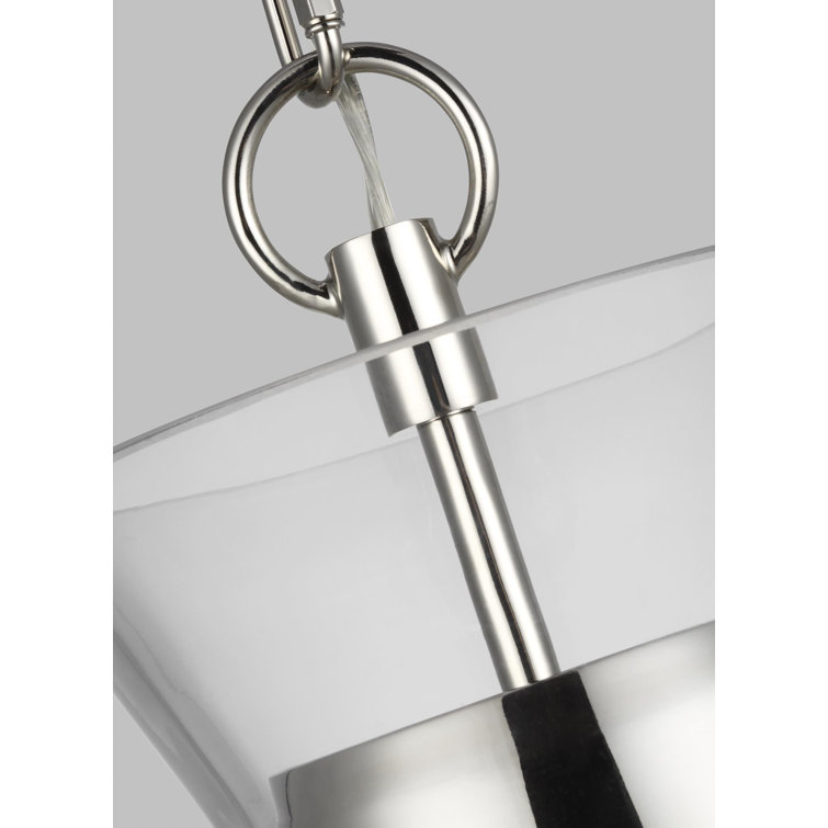 Atlantic Polished Nickel 1-Light Clear Glass Pendant
