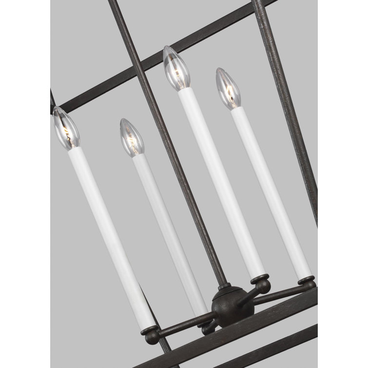 Antique Gild 4-Light Glass Lantern Chandelier