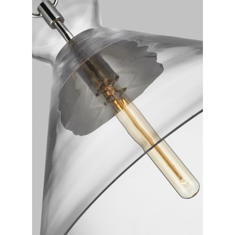 Atlantic Polished Nickel 1-Light Clear Glass Pendant