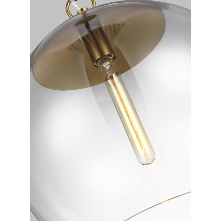 Burnished Brass Globe Pendant with Clear Glass Shade