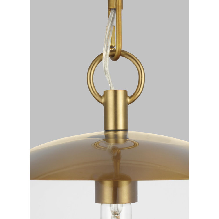 Burnished Brass Globe Pendant with Clear Glass Shade