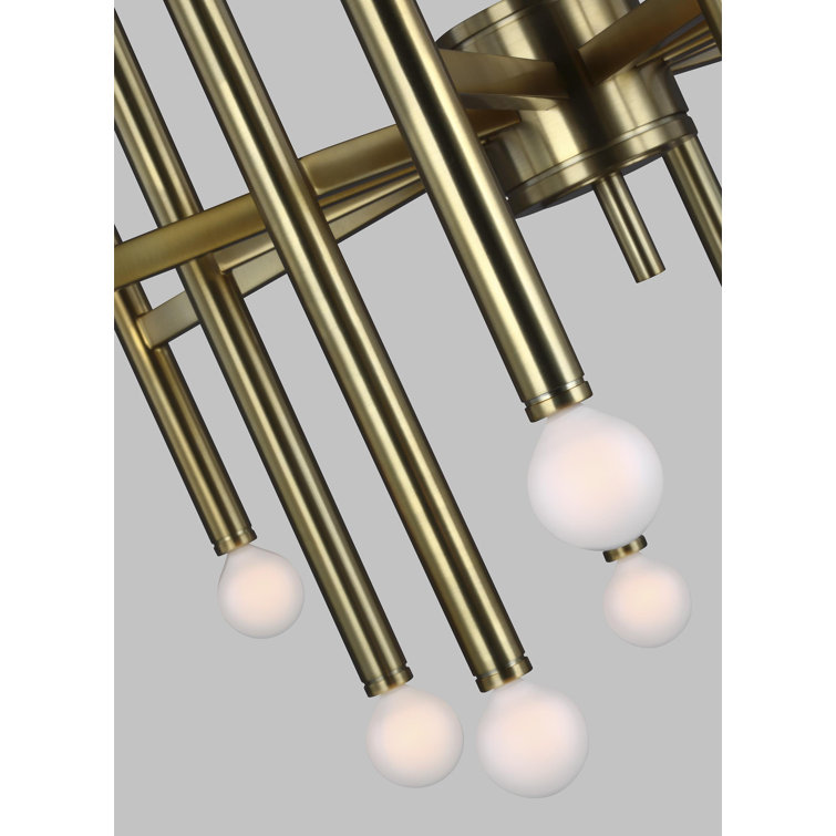 Beckham Art Deco Inspired 24-Light Multi-Tier Chandelier in Burnished Brass