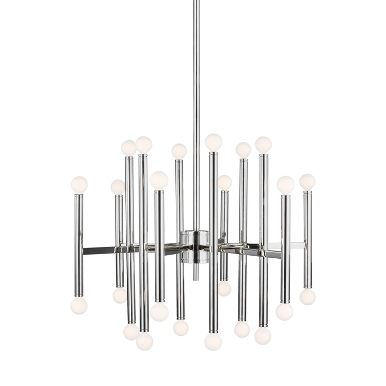 Beckham Art Deco Inspired 24-Light Multi-Tier Chandelier in Burnished Brass