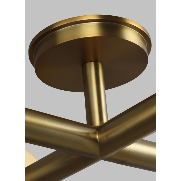 Burnished Brass 4-Light Indoor/Outdoor Globe LED Flush Mount