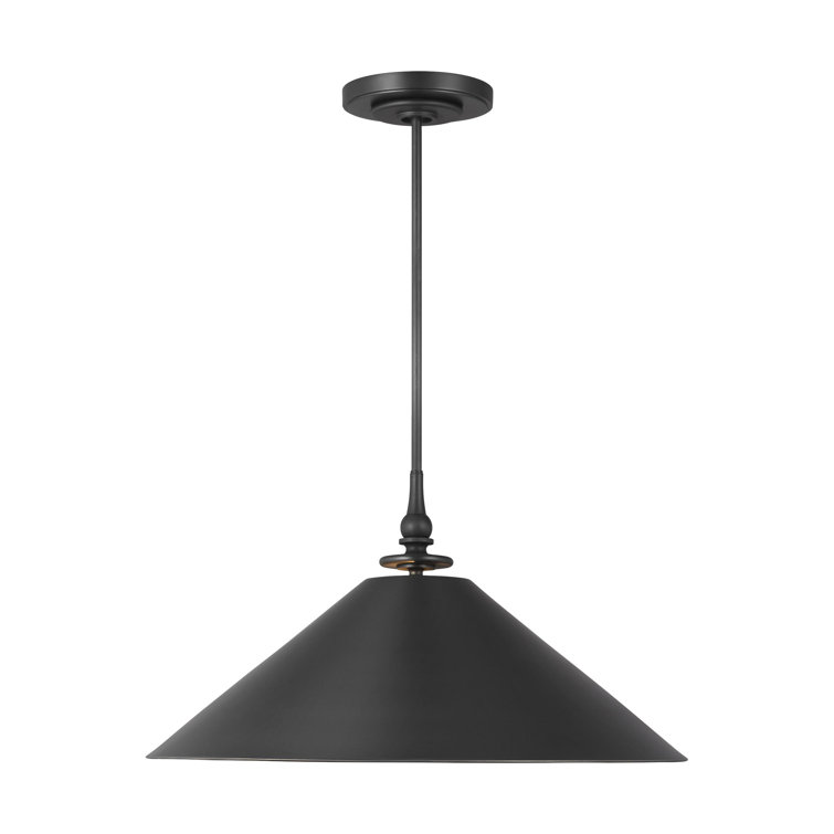 Capri Aged Iron 1-Light Indoor/Outdoor Pendant with Glass Shade