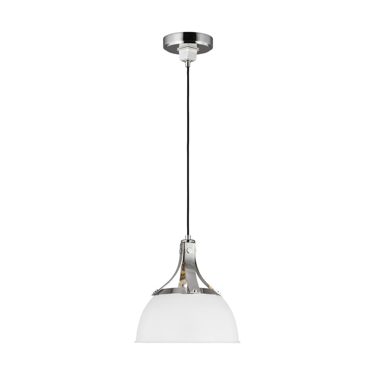 Logan Mini Bowl Pendant Light in Polished Nickel 12.25" H