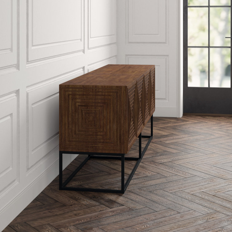 Lanon Elegance 80'' Dark Walnut Sideboard with Metal Accents