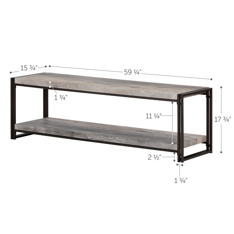 Driftwood Gray MDF and Metal TV Stand for 65" TVs