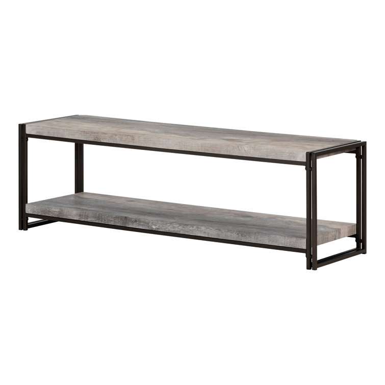Driftwood Gray MDF and Metal TV Stand for 65" TVs
