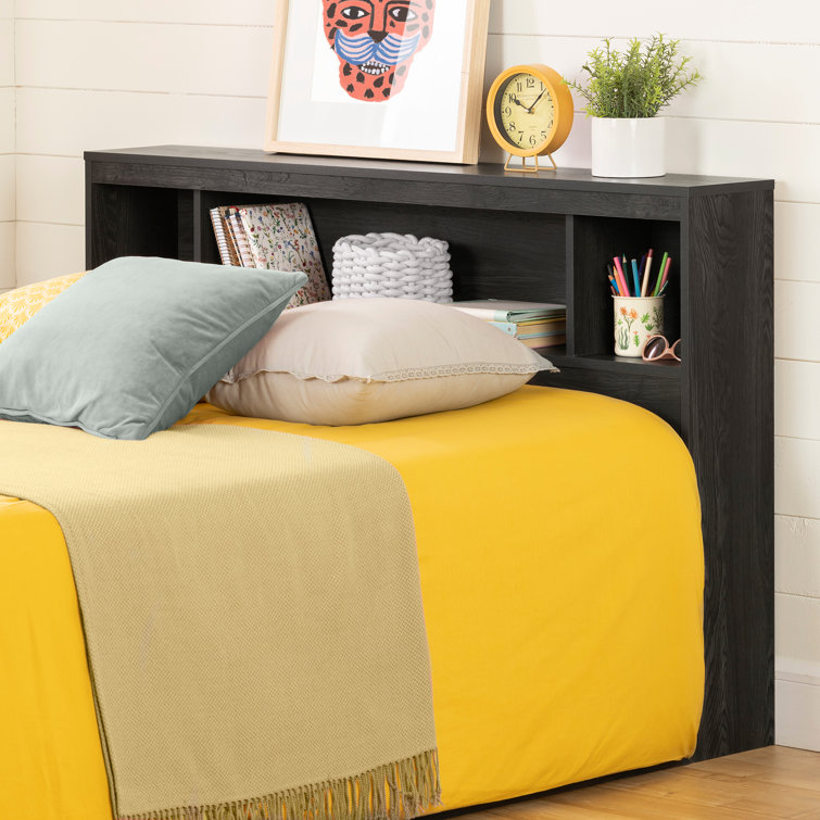 South Shore Spark Full White Bookcase Headboard with Storage