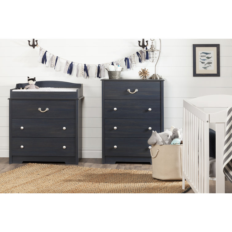 Blueberry Coastal 4-Drawer Chest with Rope Handle
