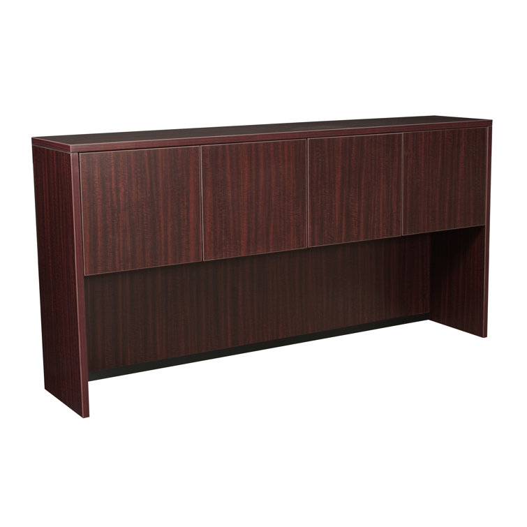 Mahogany Wood Laminate 4-Door Office Hutch